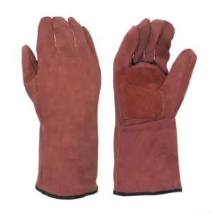 BIL-VEX guante CUERO SOLDADOR KEVLAR descarne T10 XL 35cm ROJO dorso una pieza