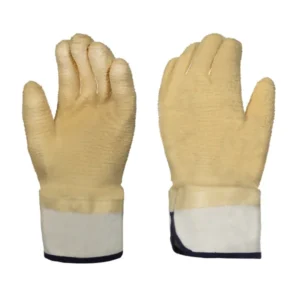 BIL-VEX guante LATEX RUGOSO T10 XL 25cm AMARILLO NATURAL puño lona SANITIZED