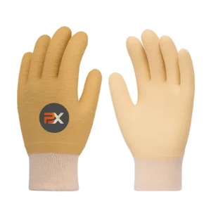 BIL-VEX guante LATEX RUGOSO T10 XL 25cm AMARILLO NATURAL puño tejido SANITIZED