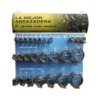 PERFECTO abrazadera EXHIBIDOR Nº2 9 y 12mm banda estampada 298 unidades 45x46cm
