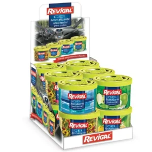 REVIGAL gel desodorante AMBIENTAL PARA AUTOS larga duración x80g LATA