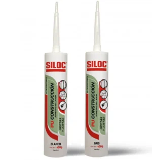 SILOC sellador de poliuretano PU construccion PROFESIONAL grietas y juntas 400gms CARTUCHO