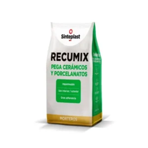 SINTEPLAST RECUMIX PEGA CERÁMICOS Y PORCELANATOS adhesivo cementicio MONOCOMPONENTE