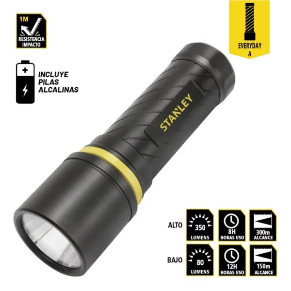 STANLEY linterna DE MANO LED EVERYDAY A 350 lm anti-mpacto