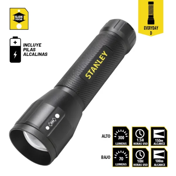 STANLEY linterna DE MANO LED EVERYDAY D 300 lm foco ajustable