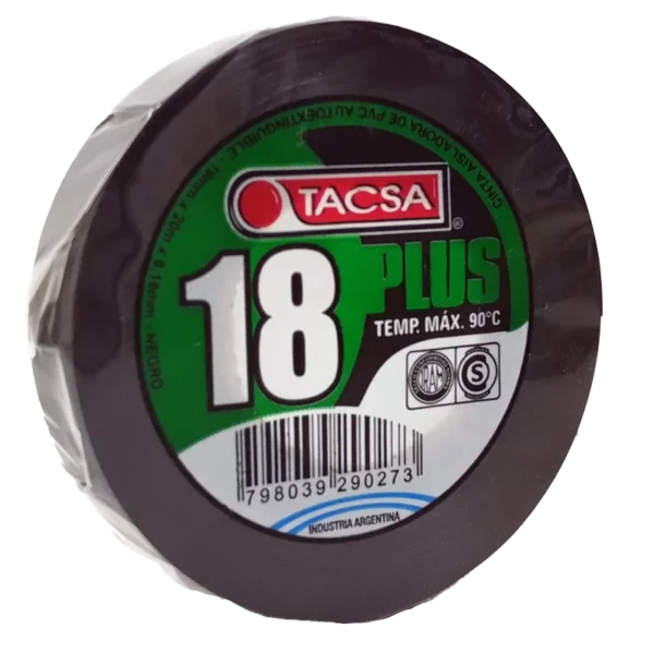 TACSA cinta aislante de PVC 18 PLUS A-19mm E-0.18mm ROLLO