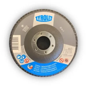 TYROLIT disco flap óxido de aluminio BASIC ECO aceros amoladora PLANO FIBRA VIDRIO eje 22.23mm