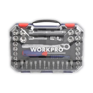 WORKPRO JUEGO TUBOS 47 piezas BOCALLAVES 6 puntas encastre 3/8