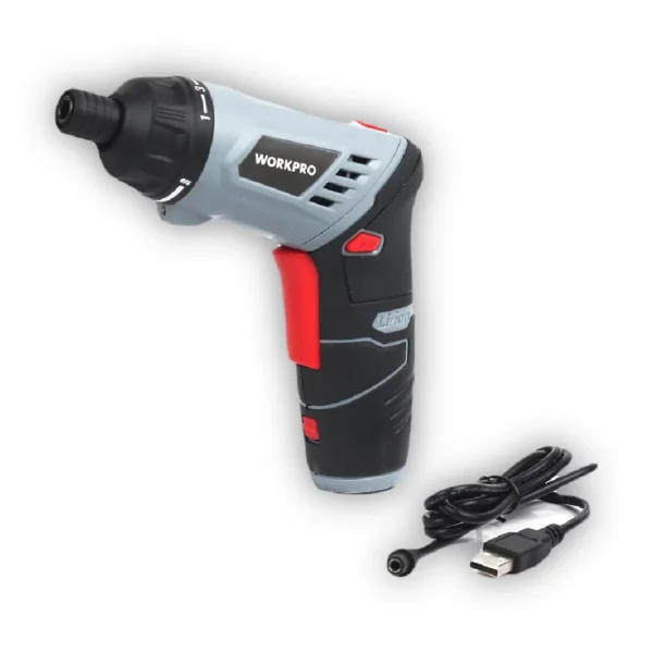 WORKPRO DESTORNILLADOR 4.0V ion litio USB con puntas Bivolt
