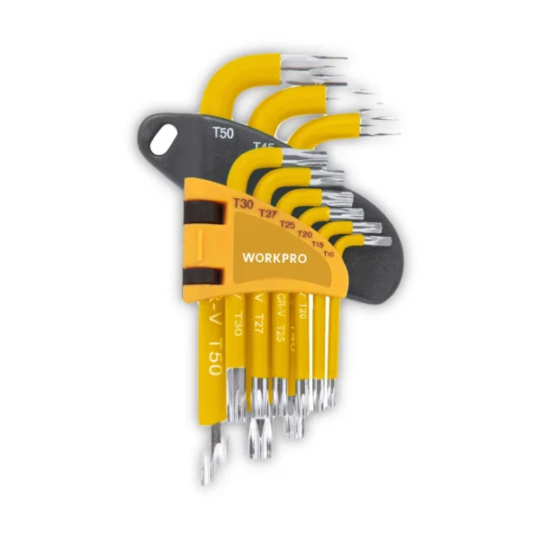 WORKPRO JUEGO LLAVES TORX 9 piezas CR-V cortas