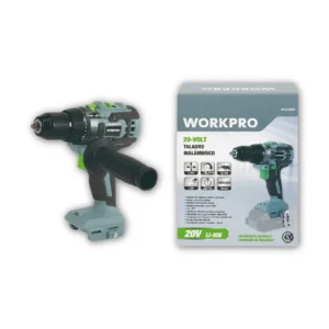 WORKPRO TALADRO INALÁMBRICO 20V ion litio con percutor motor BRUSHLESS 2 VEL