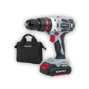 WORKPRO TALADRO INALÁMBRICO 20V ion litio de 2 veloc Bivolt con percutor + BOLSO