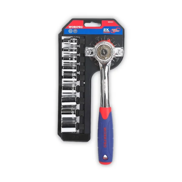 WORKPRO JUEGO TUBOS 10 piezas BOCALLAVES CR-V llave crique DUAL-DRIVE®
