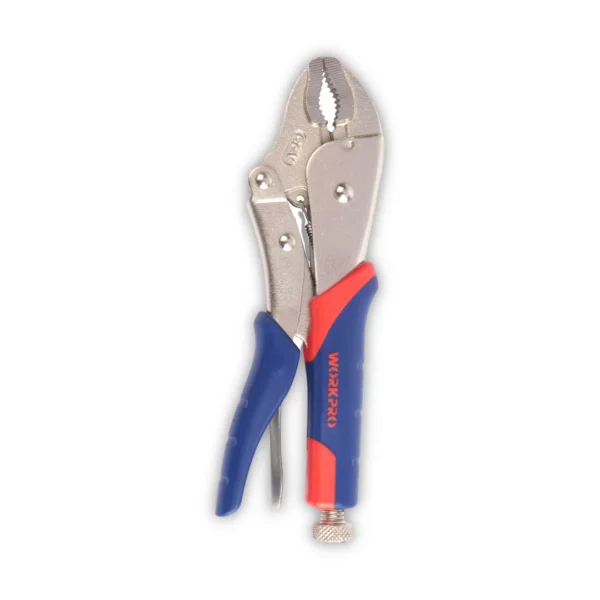 WORKPRO PINZA DE FUERZA CURVA 250mm (10) mordaza CR-V mango BI-MATERIAL